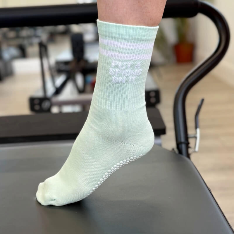 "Put A Spring On It" Crew Length Grip Socks