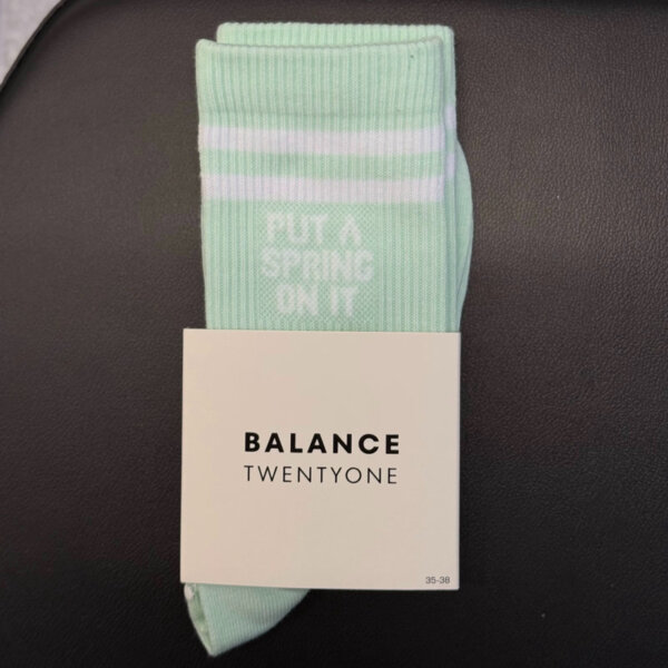"Put A Spring On It" Crew Length Grip Socks - Image 4