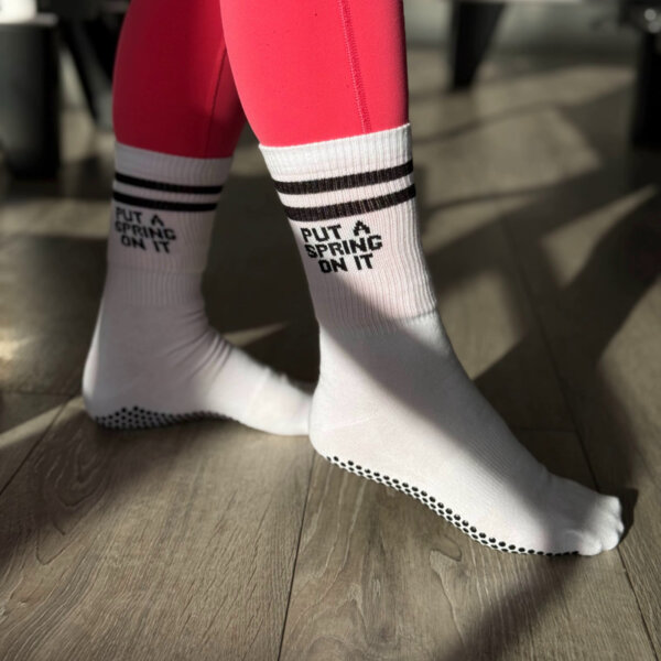 "Put A Spring On It" Crew Length Grip Socks - Image 5